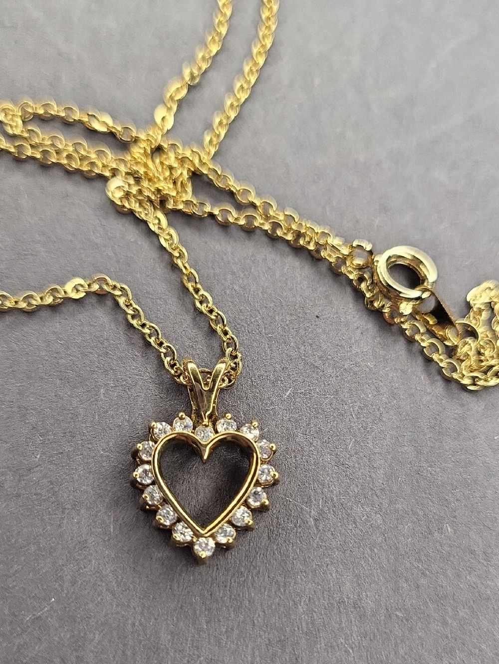 Classic Rhinestone Heart Pendant Necklace